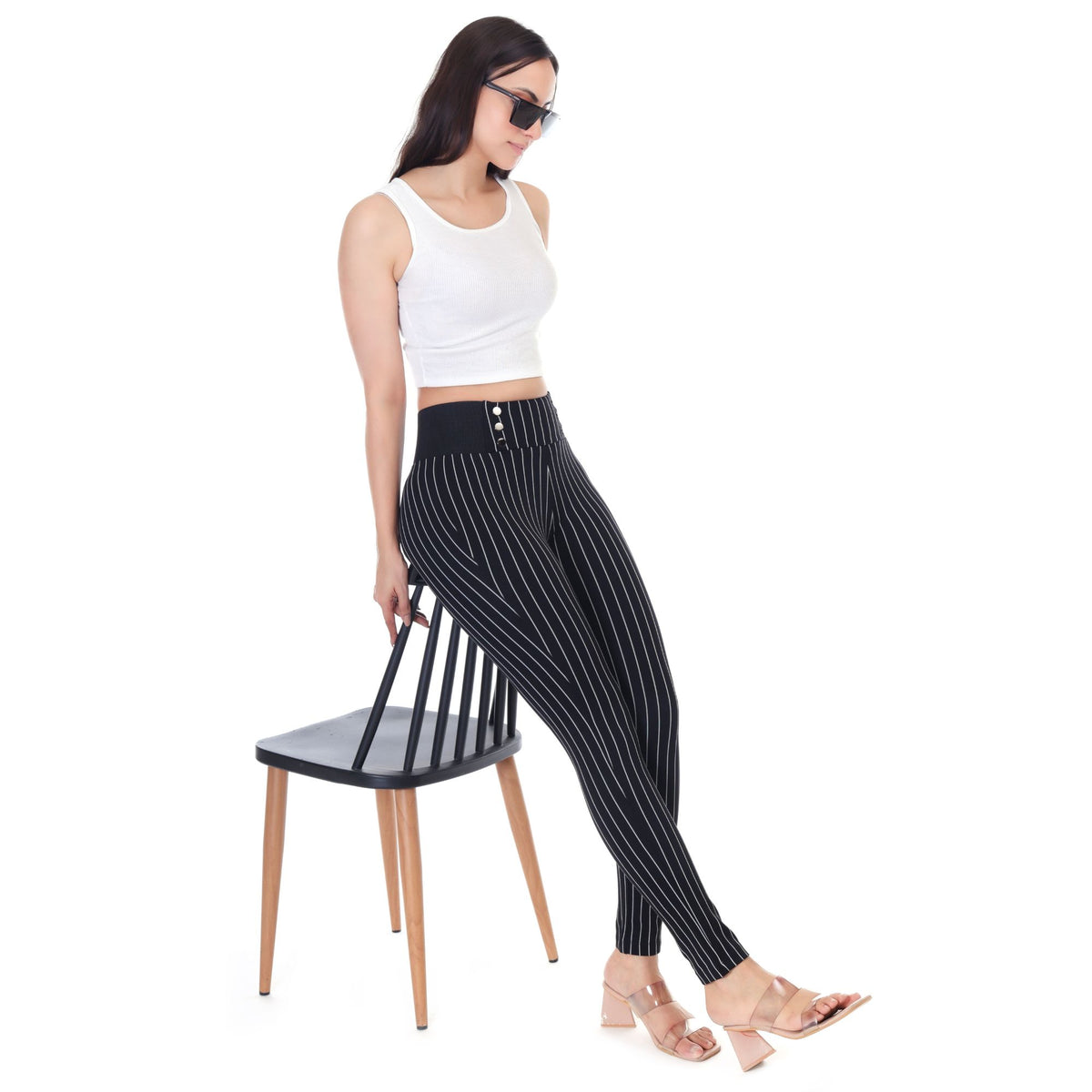 PINSTRIPPED HIGH WAIST JEGGING PACK