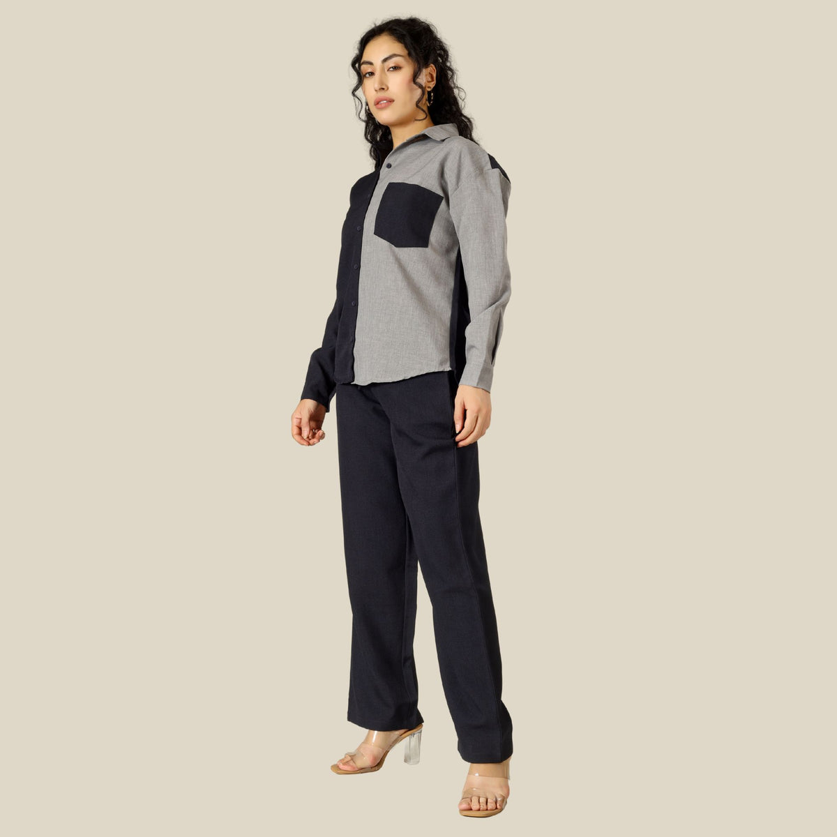 CHIC CONTRAST LINEN CO-ORD SET PACK