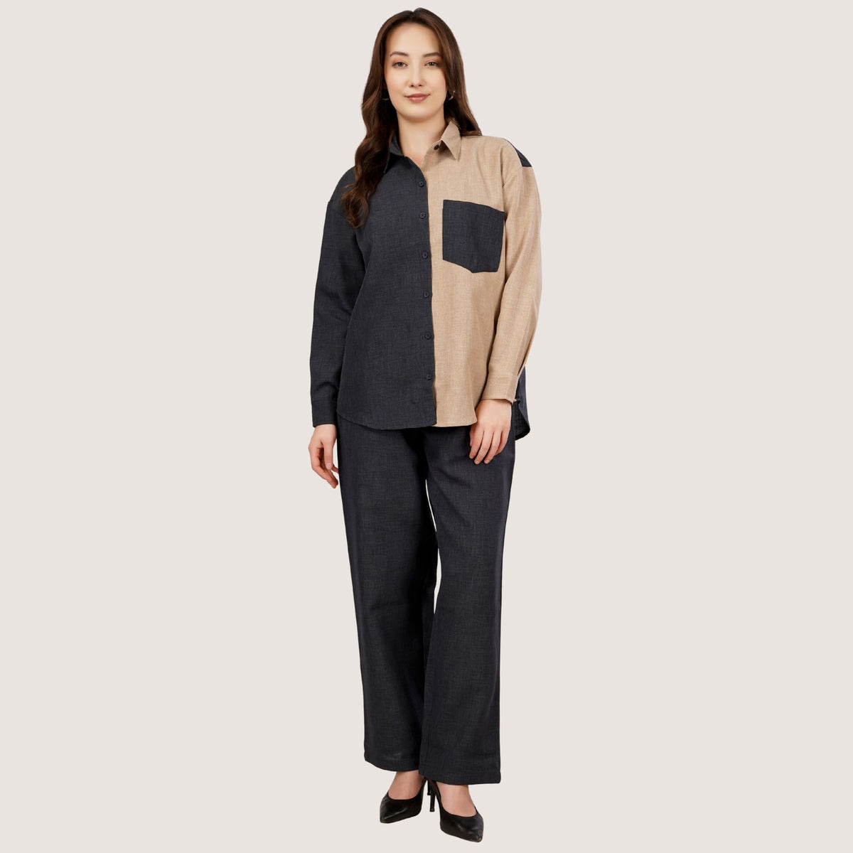 CHIC CONTRAST LINEN CO-ORD SET PACK