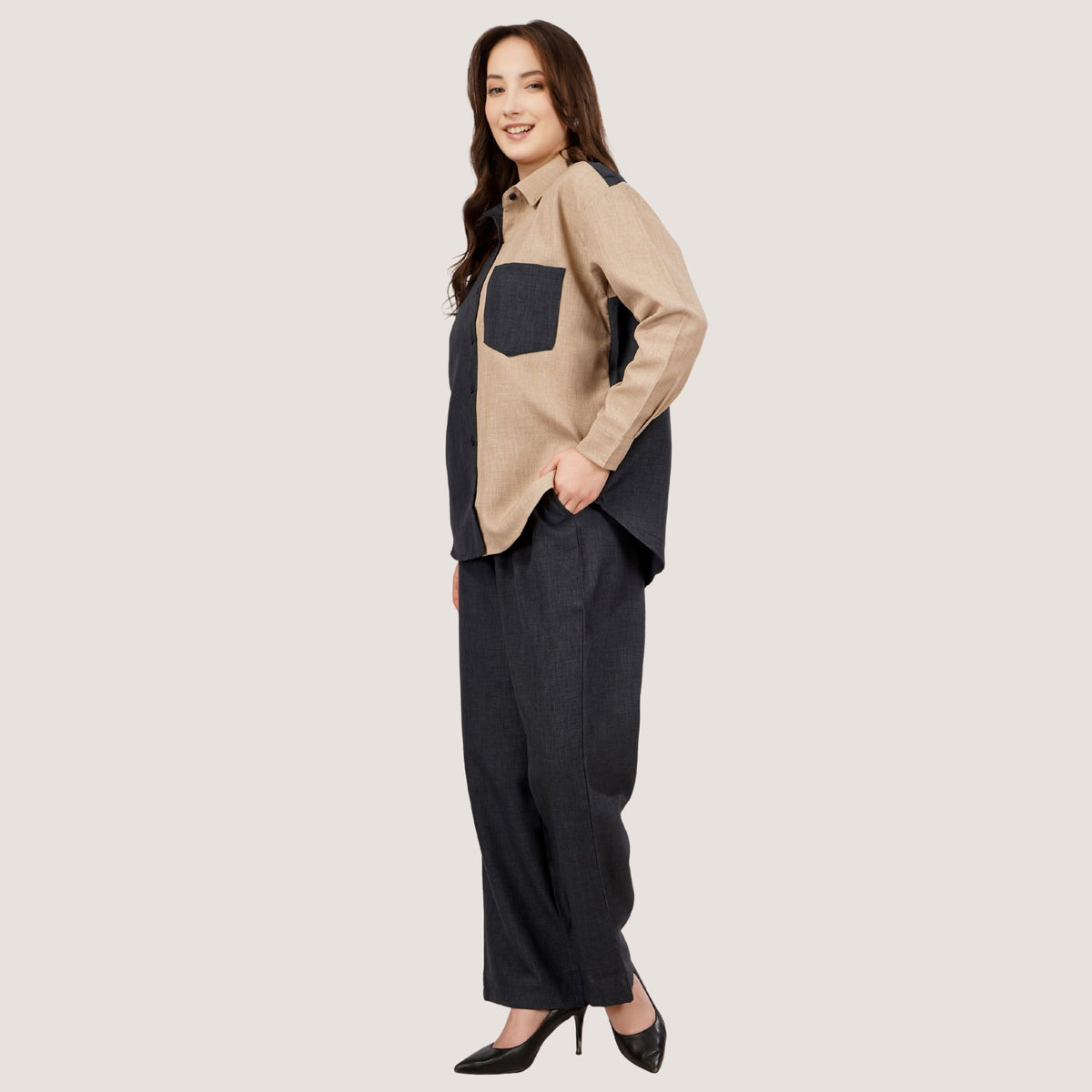 CHIC CONTRAST LINEN CO-ORD SET PACK