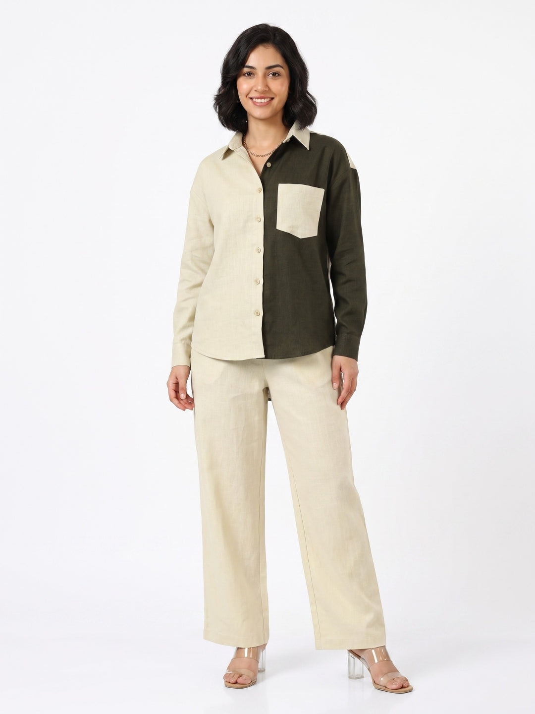 CHIC CONTRAST LINEN CO-ORD SET PACK