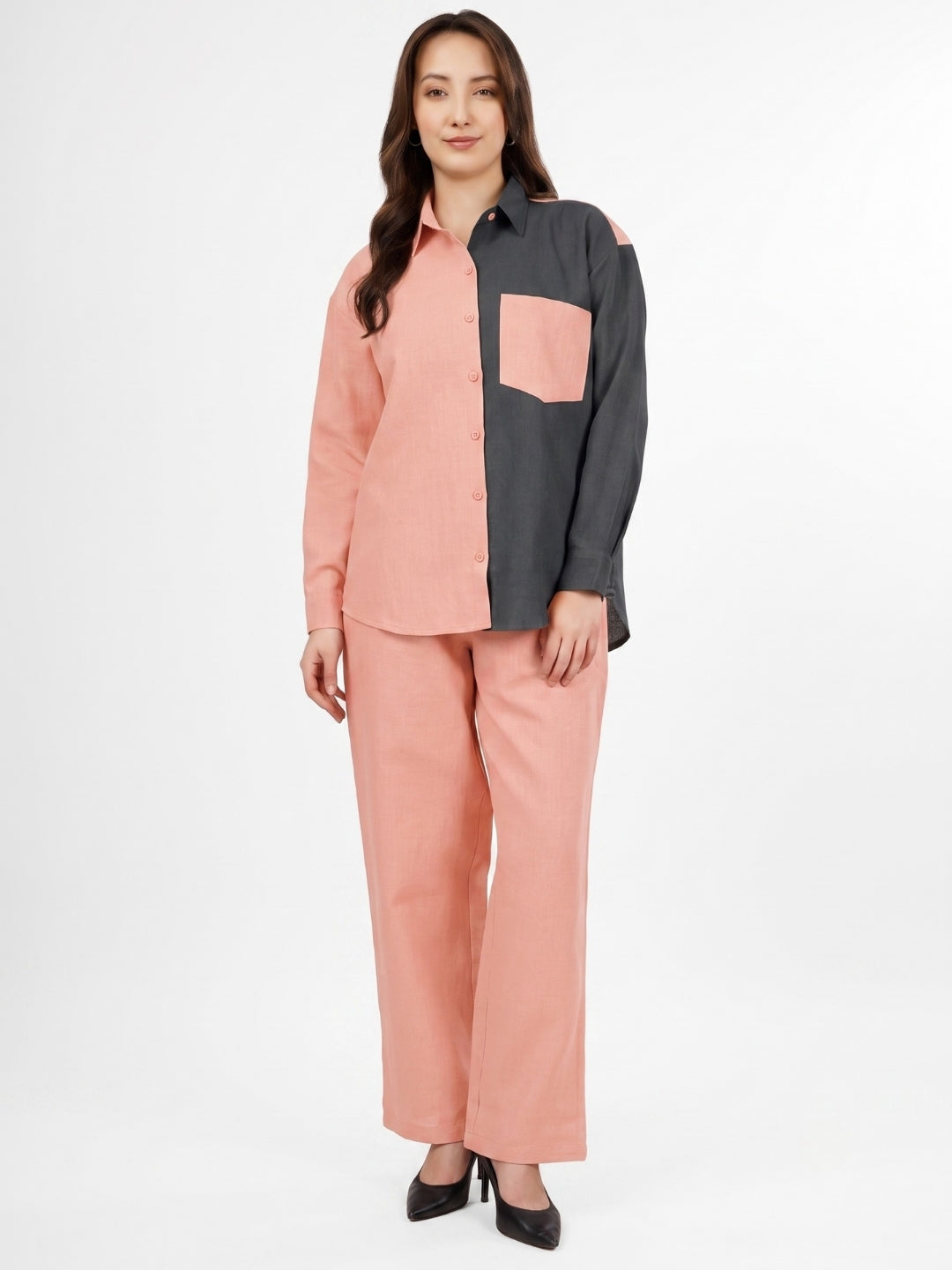 CHIC CONTRAST LINEN CO-ORD SET PACK
