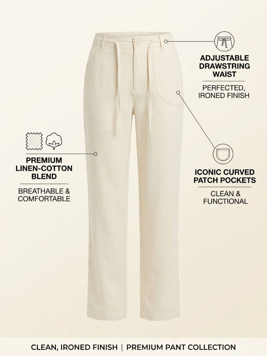 WIDE-LEG WEAVE LINEN PANTS PACK