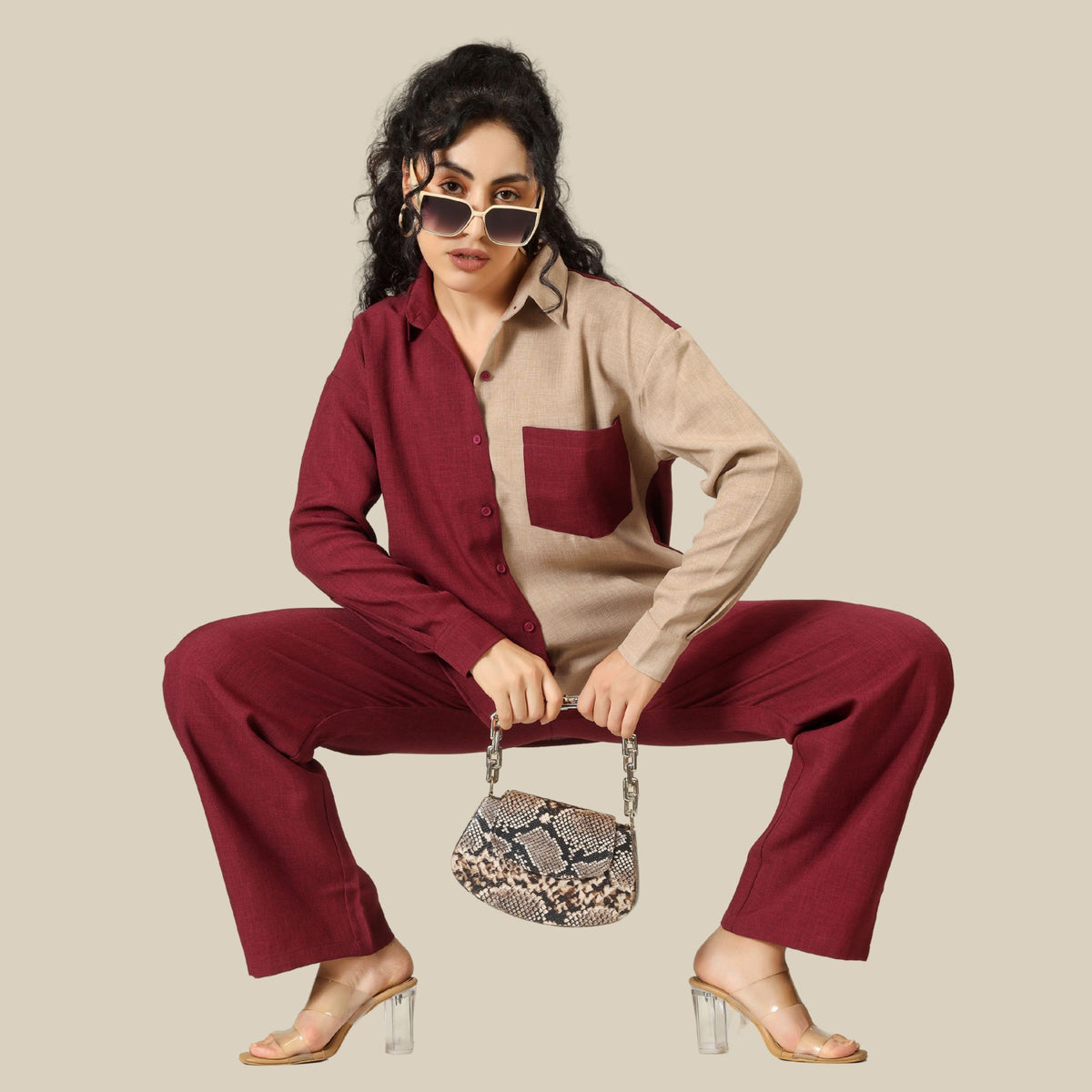 CHIC CONTRAST LINEN CO-ORD SET PACK