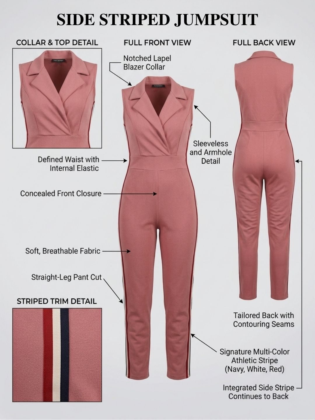 SIDE STRIPED JUMPSUIT PACK