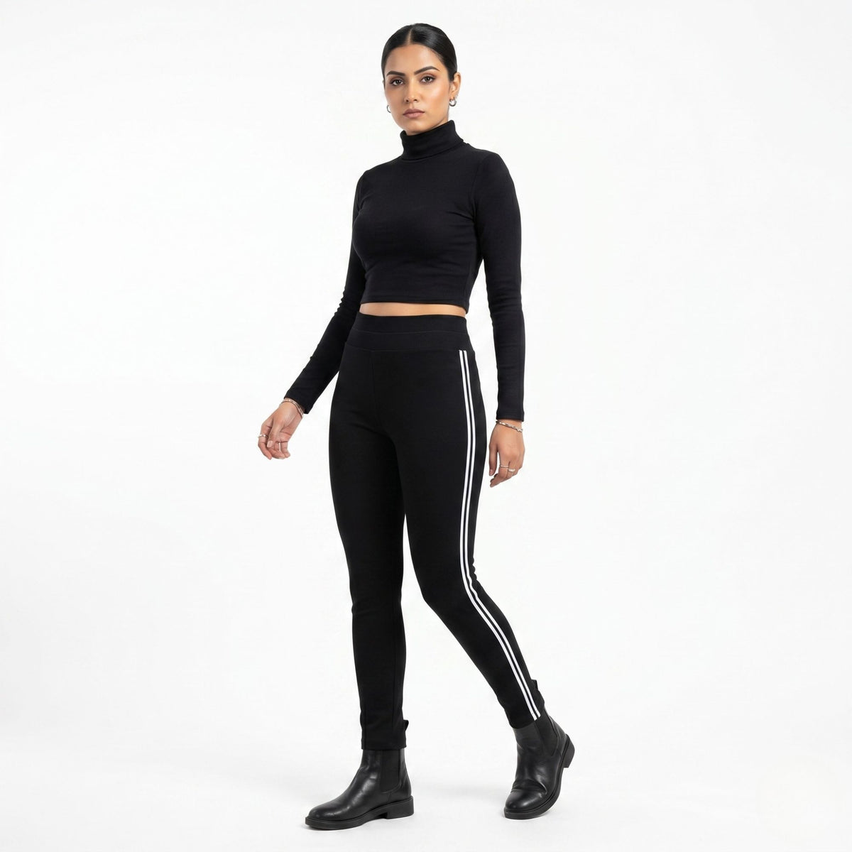 WHITE STRIPE HIGH WAIST JEGGING PACK