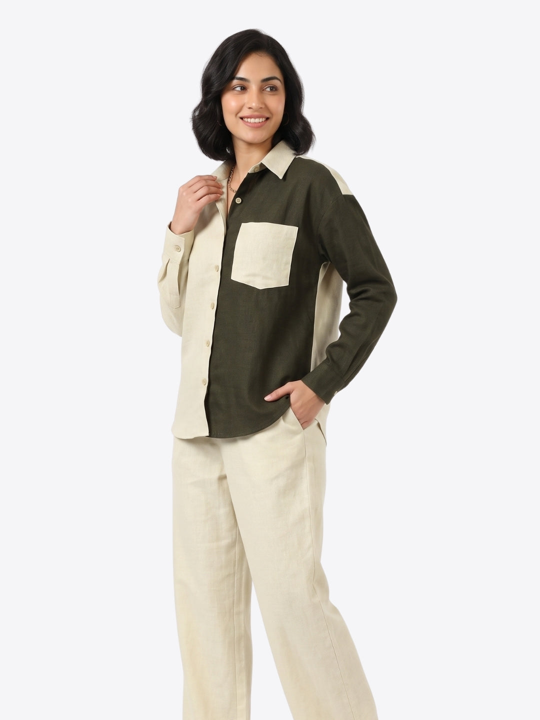CHIC CONTRAST LINEN CO-ORD SET PACK