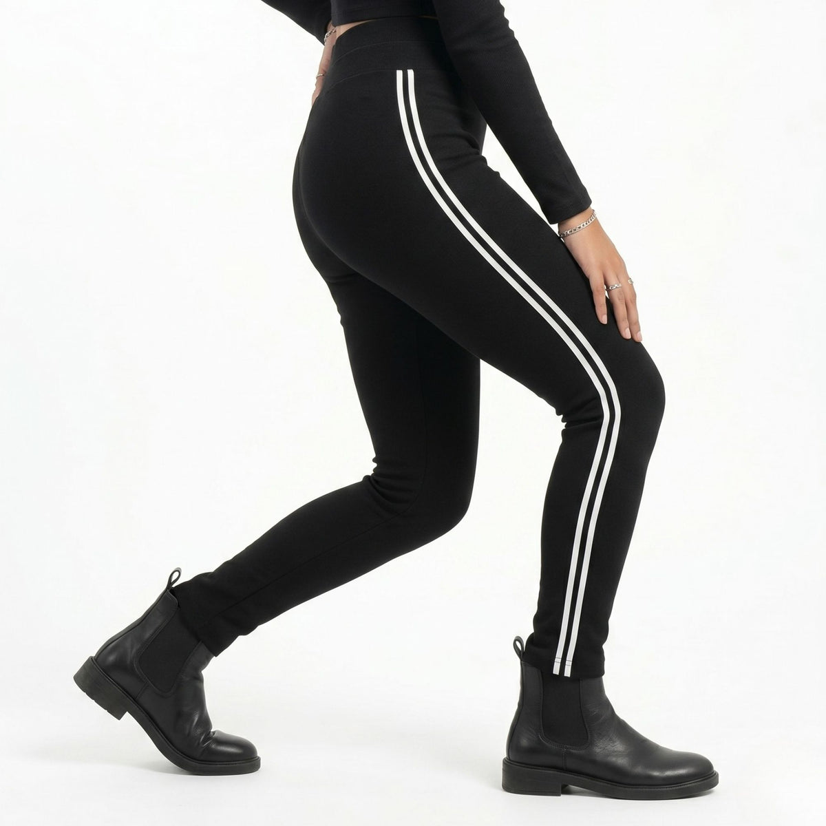 WHITE STRIPE HIGH WAIST JEGGING PACK