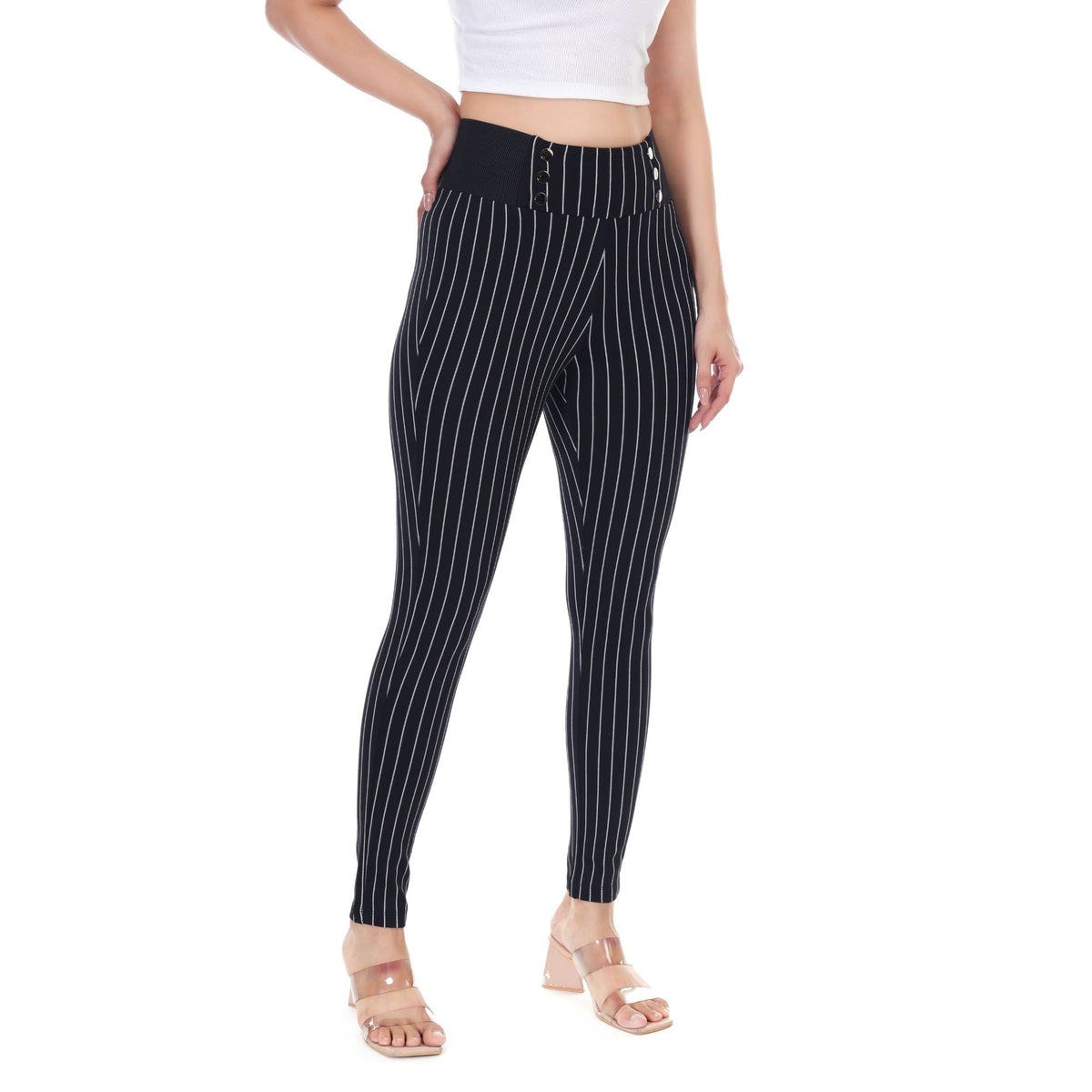 PINSTRIPPED HIGH WAIST JEGGING PACK