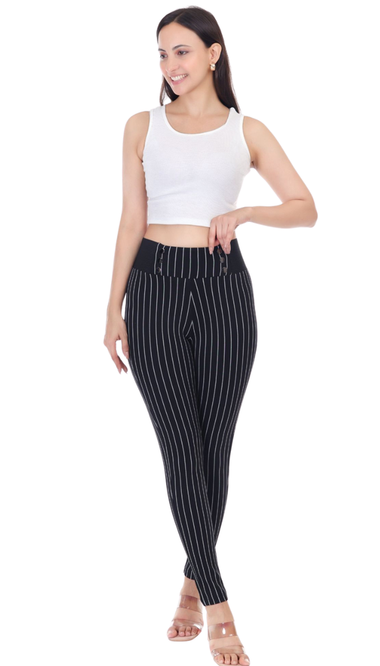 PINSTRIPPED HIGH WAIST JEGGING PACK