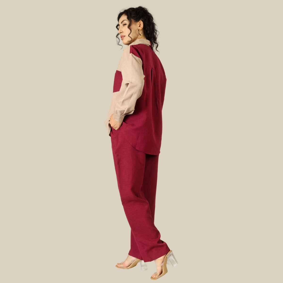 CHIC CONTRAST LINEN CO-ORD SET PACK