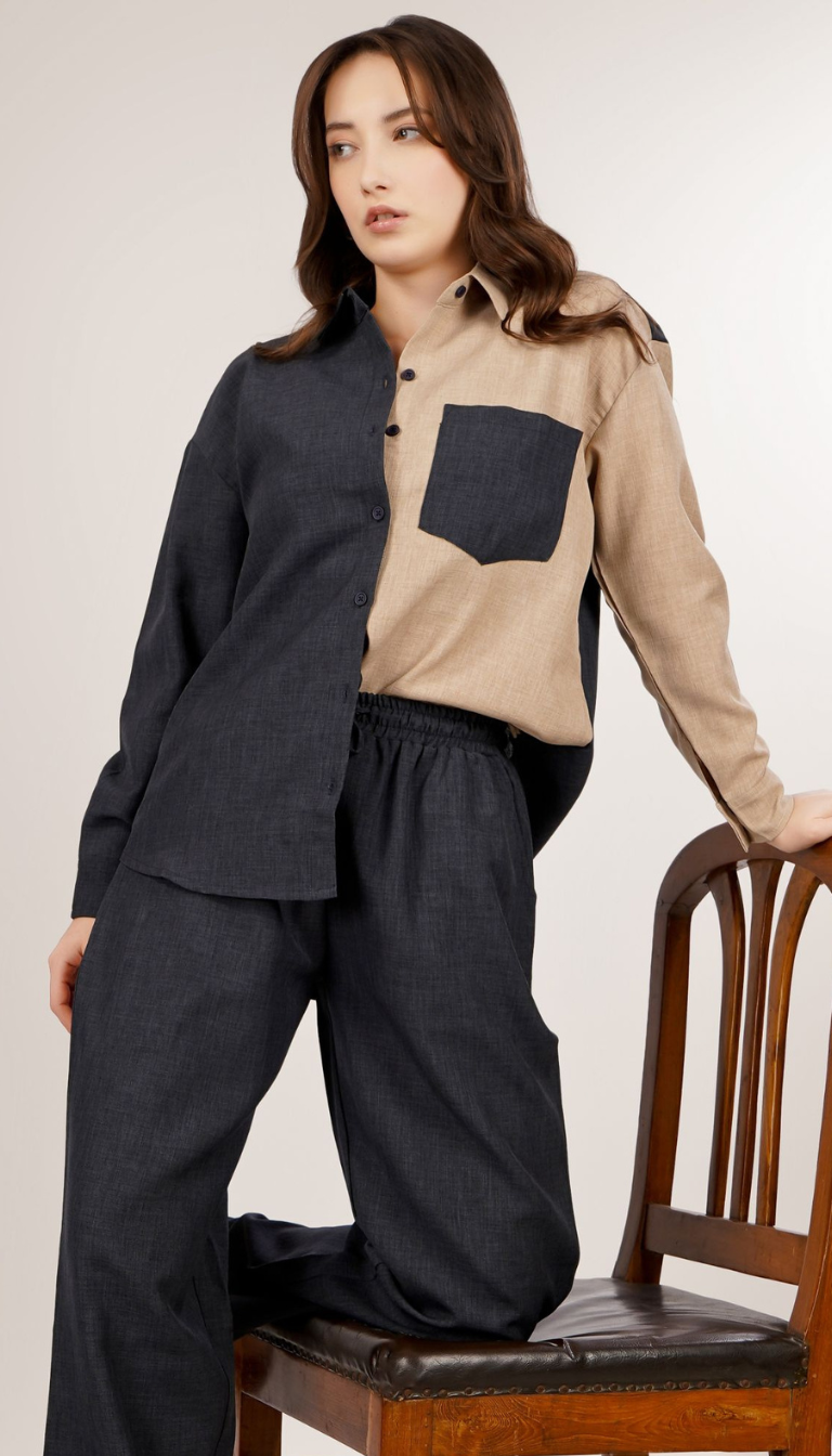 CHIC CONTRAST LINEN CO-ORD SET PACK