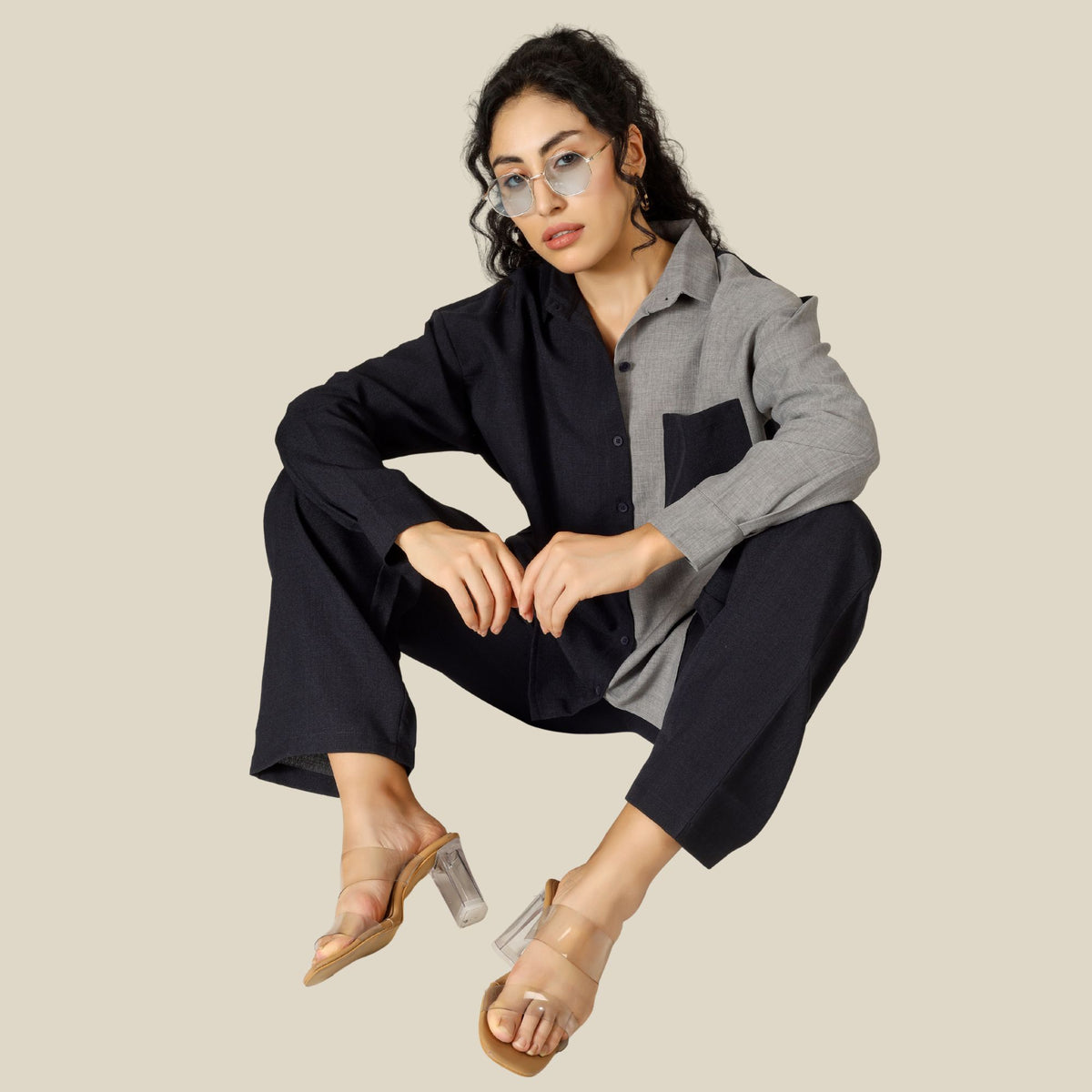 CHIC CONTRAST LINEN CO-ORD SET PACK