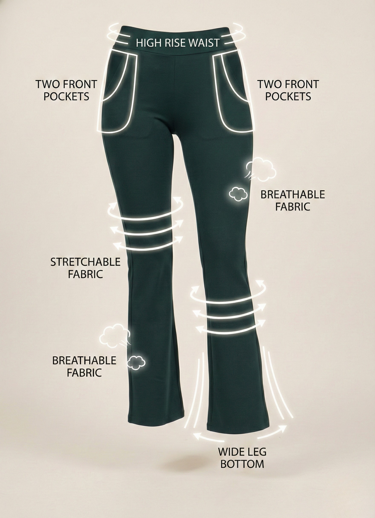 URBAN CONTOUR BELL BOTTOM HIGH WAIST JEGGING PACK